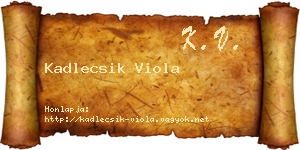 Kadlecsik Viola névjegykártya